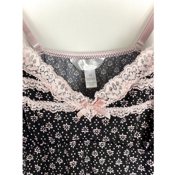 Vintage Marilyn Monroe Lingerie Printed Slip Dress in Black & Baby Pink • S/M - Picture 2 of 7